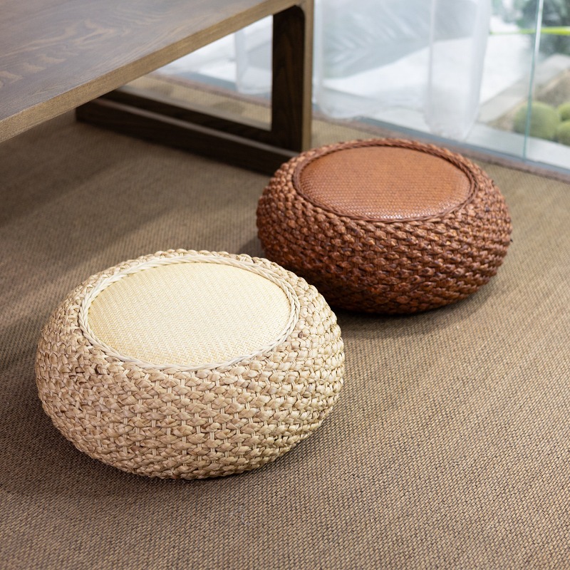 Meditation Cushion Zafu - وسادة أرضية دائرية من الروطان -